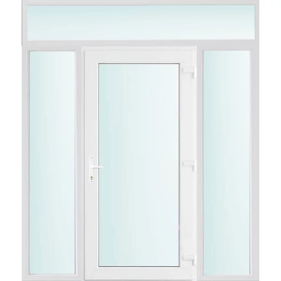 200x240 jobbos Seattle üveges bejárati ajtó 3 rétegű üveggel és hőszigetelt panellel 5 kamrás fehér