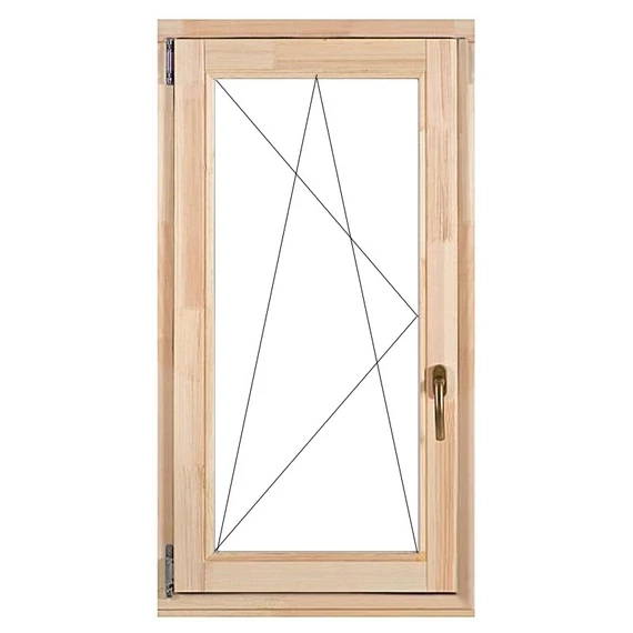 60x120 bukó nyíló balos fa ablak natúr