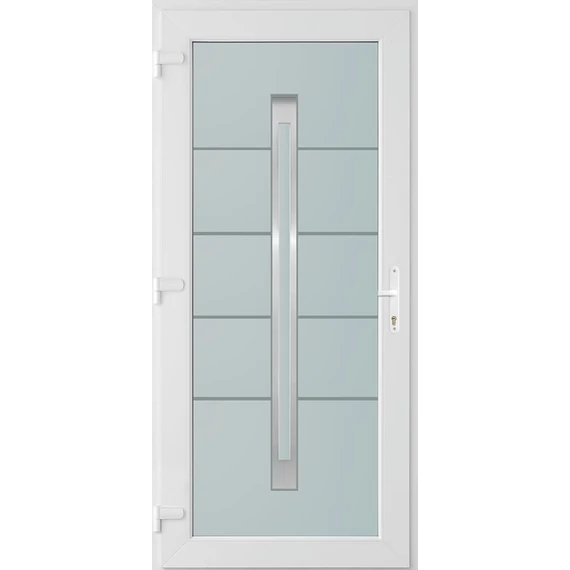 100x210 balos Phoenix 1 üveges bejárati ajtó 3 rétegű üveggel és hőszigetelt panellel 5 kamrás fehér