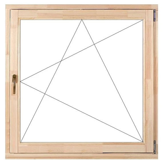 120x120 bukó nyíló jobbos fa ablak natúr