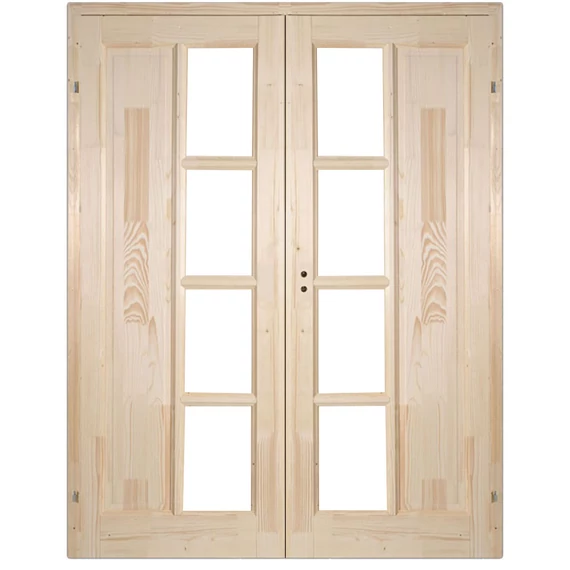 140x210 Mecsek félig üvegezhető fenyőfa beltéri ajtó jobbos