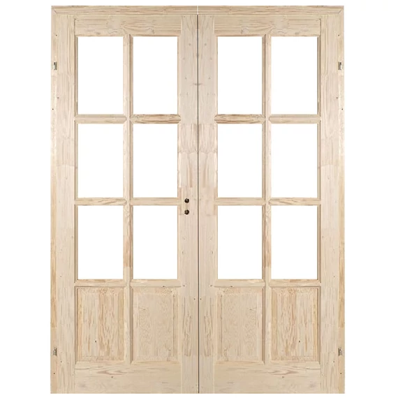 140x210 Alföld félig üvegezhető fenyőfa beltéri ajtó balos