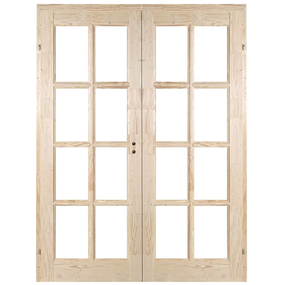 140x210 Alföld mélyen üvegezhető fenyőfa beltéri ajtó balos