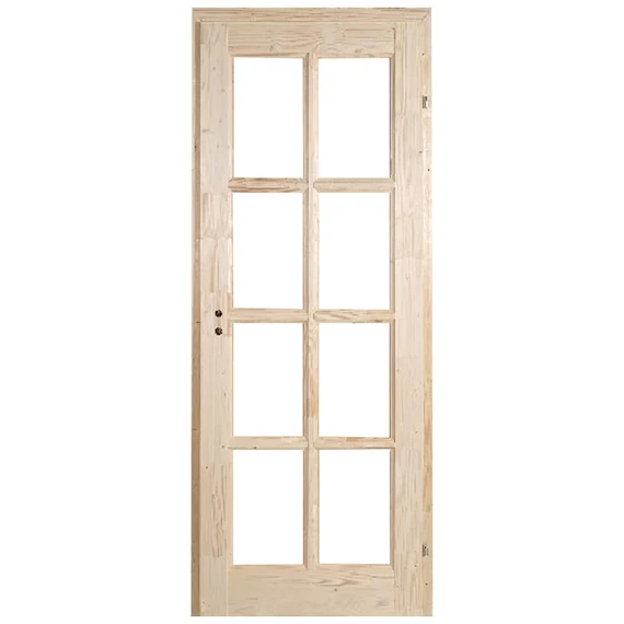 100x210 Alföld mélyen üvegezhető fenyőfa beltéri ajtó jobbos