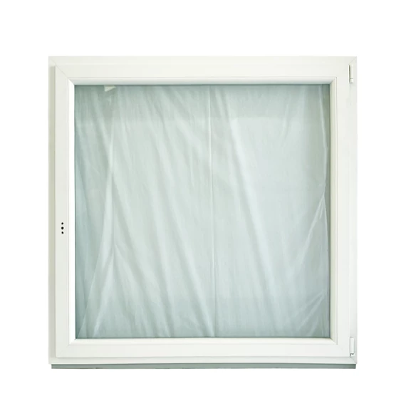 120x120 Rehau bukó nyíló jobbos műanyag ablak fehér 6 kamrás 3 rétegű üveggel