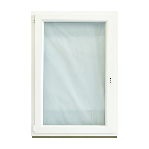 90x120 Brügmann 2 rétegű üveggel bukó nyíló balos műanyag ablak fehér 5 kamrás