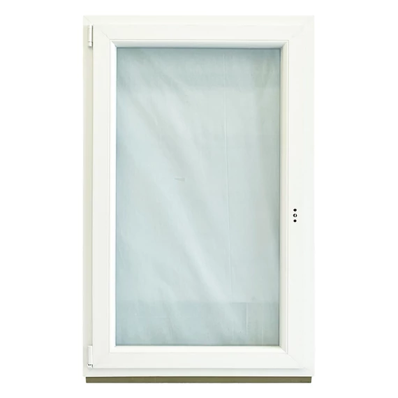 90x150 Brügmann 2 rétegű üveggel bukó nyíló balos műanyag ablak fehér 5 kamrás