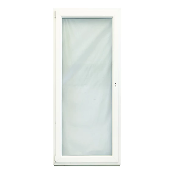 90x210 Brügmann 3 rétegű üveggel bukó nyíló balos műanyag erkélyajtó fehér 5 kamrás