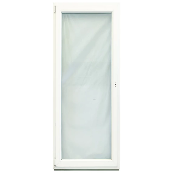 90x240 Rehau bukó nyíló balos műanyag erkélyajtó fehér 6 kamrás 2 rétegű üveggel