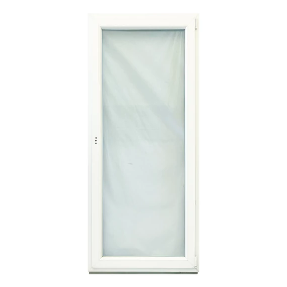 90x210 Brügmann 2 rétegű üveggel bukó nyíló jobbos műanyag erkélyajtó fehér 5 kamrás