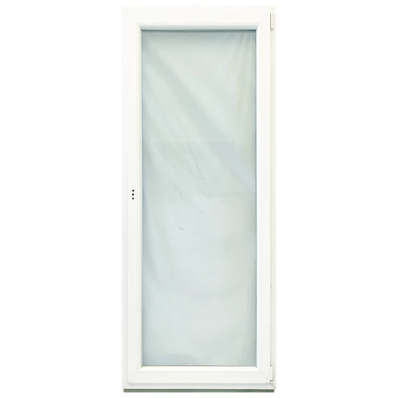 90x240 Brügmann 3 rétegű üveggel bukó nyíló jobbos műanyag erkélyajtó fehér 5 kamrás