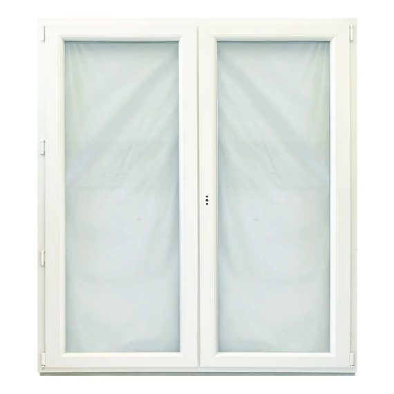 180x210 Brügmann 3 rétegű üveggel középen nyíló bukó nyíló jobbos műanyag erkélyajtó fehér 5 kamrás