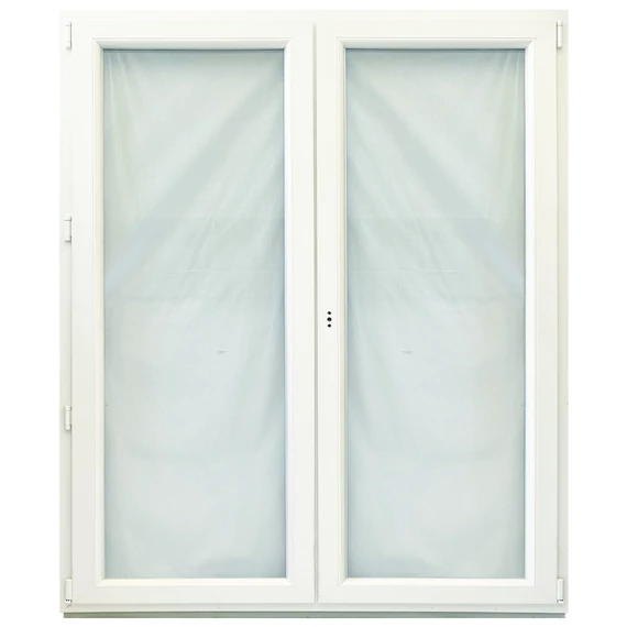 180x240 Brügmann 2 rétegű üveggel középen nyíló bukó nyíló műanyag erkélyajtó jobbos fehér 5 kamrás