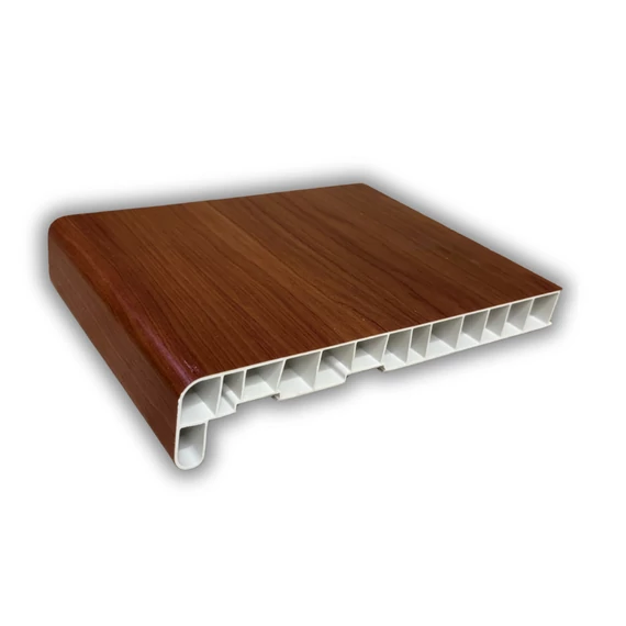 Műanyag párkány fóliázott cherry amaretto 15 cm mélységű 270 cm hosszúságú kamrás szerkezetű csak belső használatra REN: F436-3043/436-3043