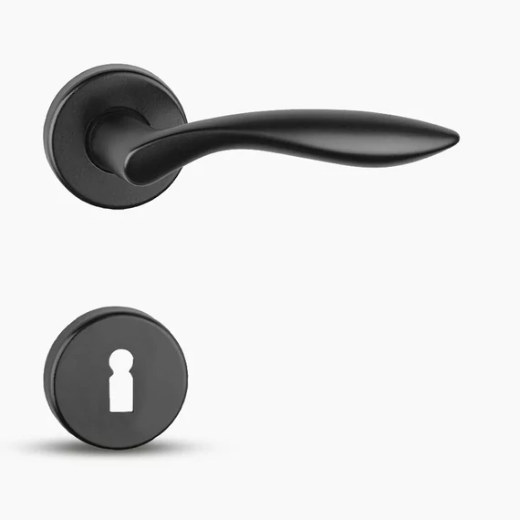 Detroit matt fekete bb tollas kulcsnyílású, rozettás kilincs *6000072503-K*