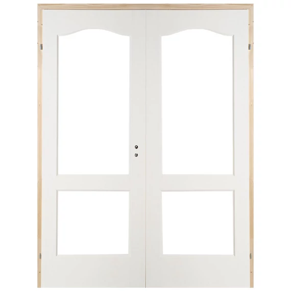 140x210 Dusa mélyen üvegezhető lemezelt fa beltéri ajtó pallótokkal balos