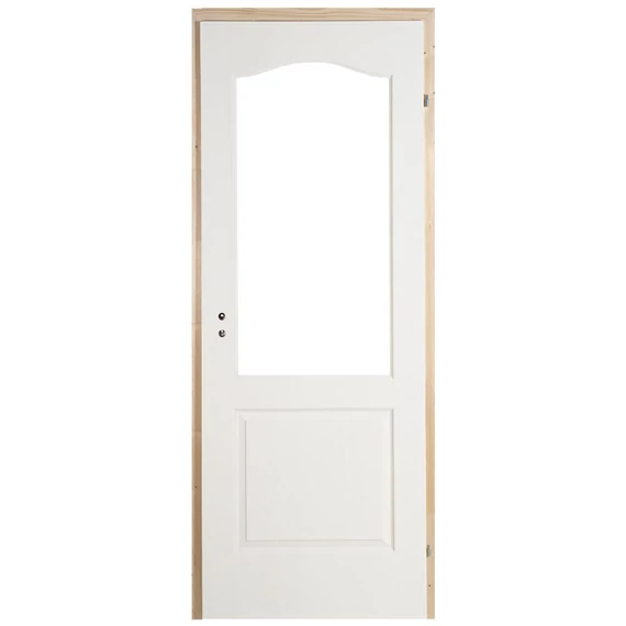 75x210 Dusa félig üvegezhető lemezelt fa beltéri ajtó gerébtokkal jobbos
