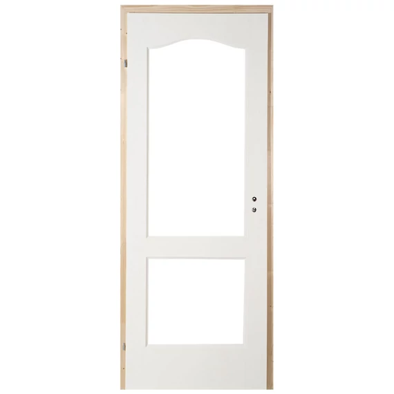 75x210 Dusa mélyen üvegezhető lemezelt fa beltéri ajtó pallótokkal balos