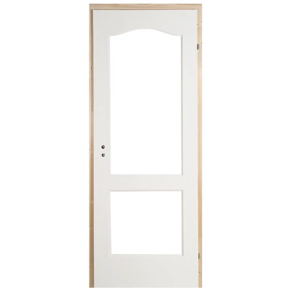 75x210 Dusa mélyen üvegezhető lemezelt fa beltéri ajtó pallótokkal jobbos
