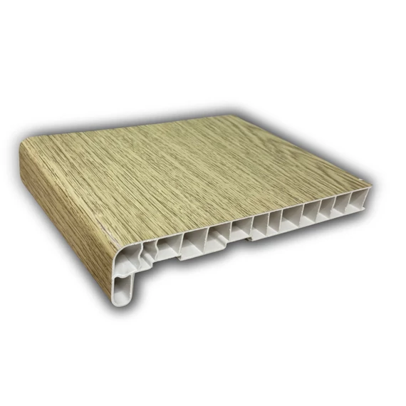 Műanyag párkány fóliázott eiche natur 20 cm mélységű 100 cm hosszúságú kamrás szerkezetű csak belső használatra REN: 9.311807-116800/3118076-116800