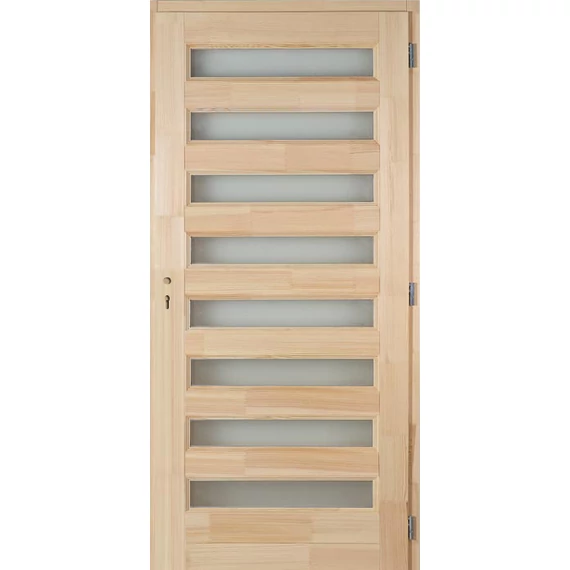 Zebra 8 üveges fa bejárati ajtó, borovi fenyőből, jobbos