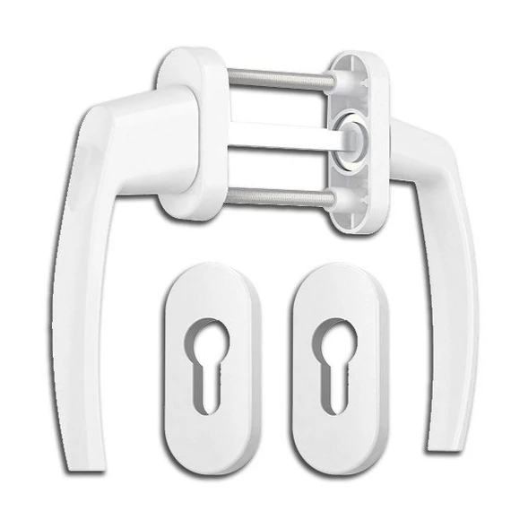 Fehér átmenő kilincs erkélyajtóhoz