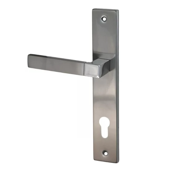 Florida króm-szatén nikkel pz cilinderhelyes, 92 mm kilincs-kulcsközép távolságú, mantova silden bejárati ajtó kilincs-kilincs 85 mm ajtólap vastagságig BALOS *6000103301-K*