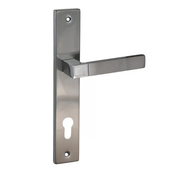 Florida króm-szatén nikkel pz cilinderhelyes, 92 mm kilincs-kulcsközép távolságú, mantova silden bejárati ajtó kilincs-kilincs 85 mm ajtólap vastagságig JOBBOS *6000103301-K*