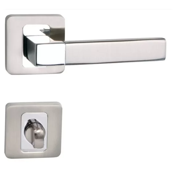 Florida króm - szatén nikkel wc záras, rozettás kilincs 6000093301-E