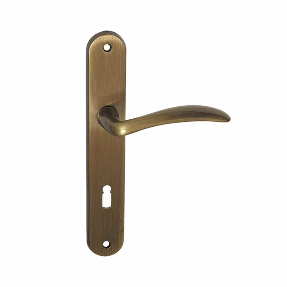 Raffaella súrolt bronz pz cilinderhelyes, 92 mm kilincs-kulcsközép távolságú, mantova silden bejárati ajtó kilincs-kilincs JOBBOS *6000107102-J-K*