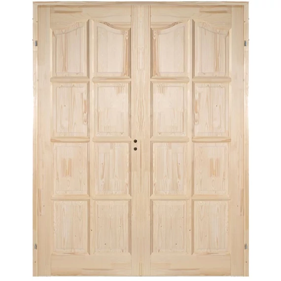 140x210 Íves kazettás tele fenyőfa beltéri ajtó balos