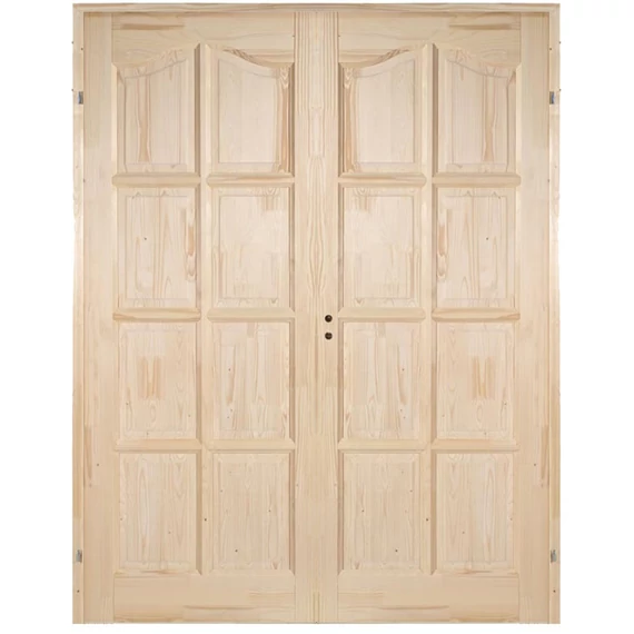 140x210 Íves kazettás tele fenyőfa beltéri ajtó jobbos