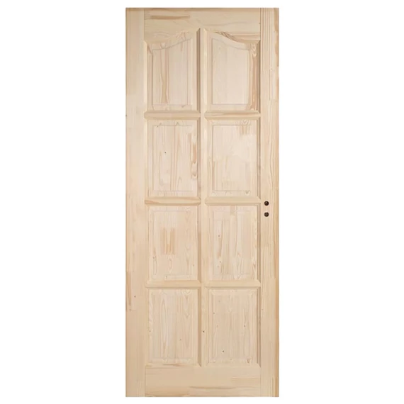 75x210 Íves kazettás tele fenyőfa beltéri ajtó balos