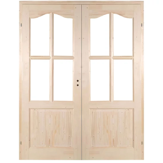 140x210 Mátra félig üvegezhető fenyőfa beltéri ajtó balos