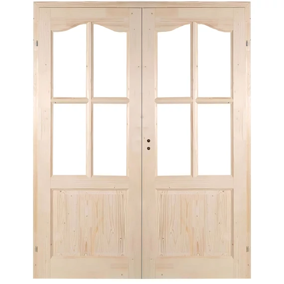 140x210 Mátra félig üvegezhető fenyőfa beltéri ajtó jobbos