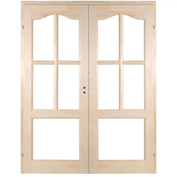 140x210 Mátra mélyen üvegezhető fenyőfa beltéri ajtó balos