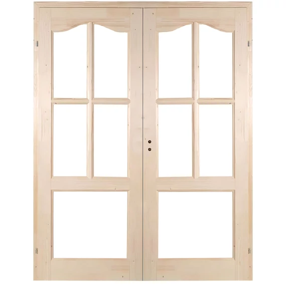 140x210 Mátra mélyen üvegezhető fenyőfa beltéri ajtó jobbos