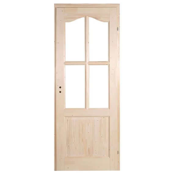 75x210 Mátra félig üvegezhető fenyőfa beltéri ajtó jobbos