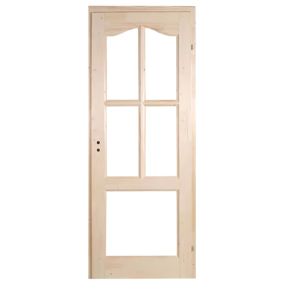 75x210 Mátra mélyen üvegezhető fenyőfa beltéri ajtó jobbos