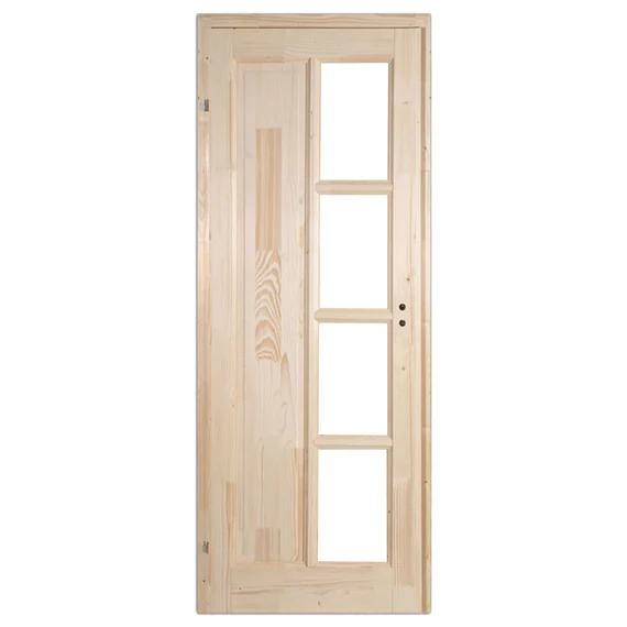 75x210 Mecsek félig üvegezhető fenyőfa beltéri ajtó balos