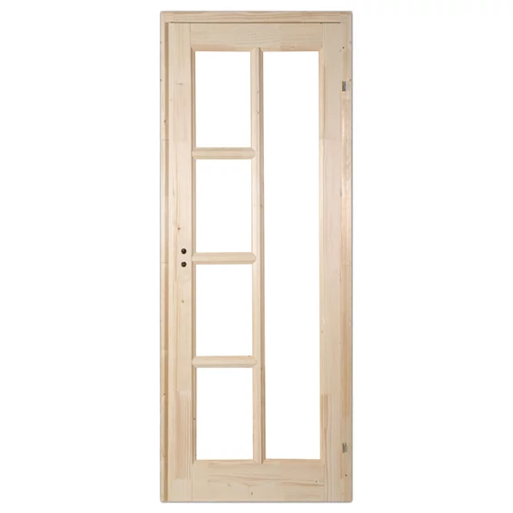 100x210 Mecsek mélyen üvegezhető fenyőfa beltéri ajtó jobbos