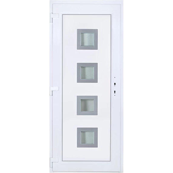 90x210 balos Bihar 4 üveges bejárati ajtó 3 rétegű üveggel extra vastag hőszigetelt panellel 5 kamrás fehér RP