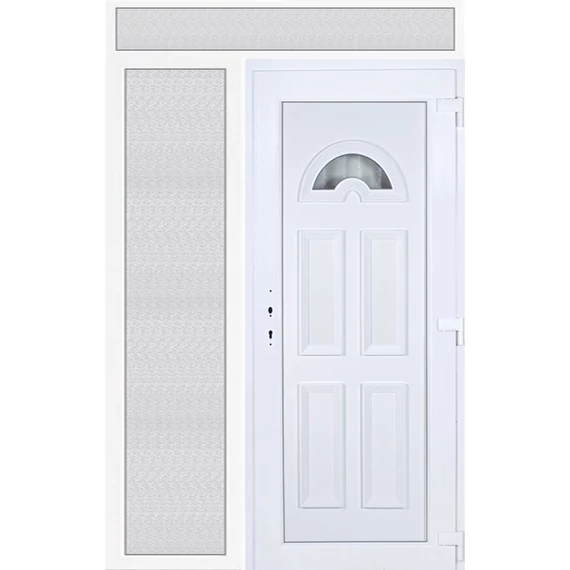 150x240 jobbos köln 1 üveges műanyag bejárati ajtó felül+oldalvilágítóval 5 kamrás fehér
