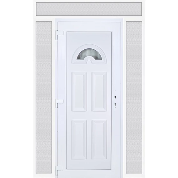 Köln 1 üveges EXTRA hőszigetelésű 160x240 KIFELÉ NYÍLÓ műanyag bejárati ajtó balos fehér színben 3 rétegű üveggel RP