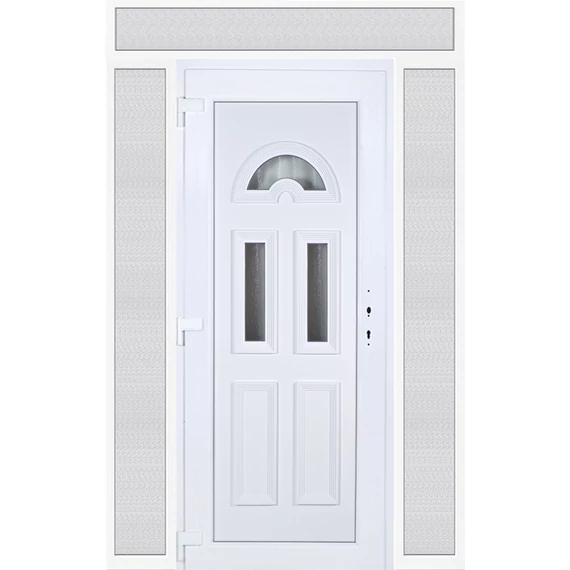 Köln 3 üveges EXTRA hőszigetelésű 160x240 KIFELÉ NYÍLÓ műanyag bejárati ajtó balos fehér színben 3 rétegű üveggel RP