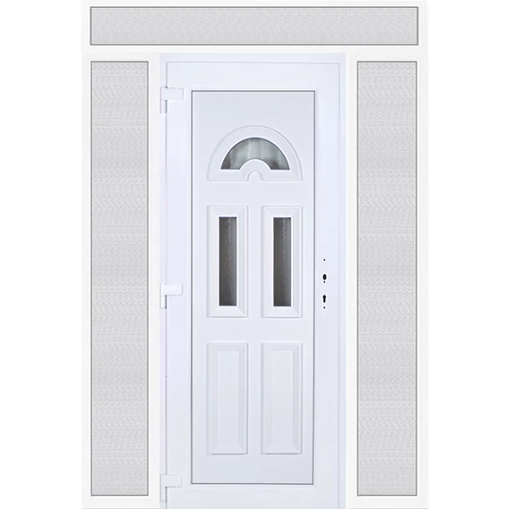 Köln 3 üveges EXTRA hőszigetelésű 180x240 KIFELÉ NYÍLÓ műanyag bejárati ajtó balos fehér színben 3 rétegű üveggel