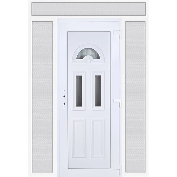 Köln 3 üveges EXTRA hőszigetelésű 180x240 KIFELÉ NYÍLÓ műanyag bejárati ajtó jobbos fehér színben 3 rétegű üveggel RP