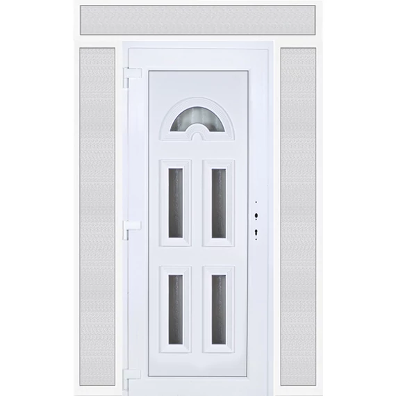 Köln 5 üveges EXTRA hőszigetelésű 160x240 KIFELÉ NYÍLÓ műanyag bejárati ajtó balos fehér színben 3 rétegű üveggel RP