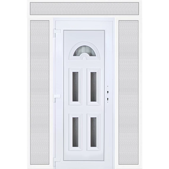 Köln 5 üveges EXTRA hőszigetelésű 180x240 KIFELÉ NYÍLÓ műanyag bejárati ajtó balos fehér színben 3 rétegű üveggel RP