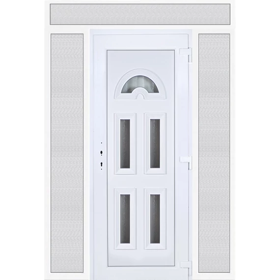 Köln 5 üveges EXTRA hőszigetelésű 180x240 KIFELÉ NYÍLÓ műanyag bejárati ajtó jobbos fehér színben 3 rétegű üveggel RP